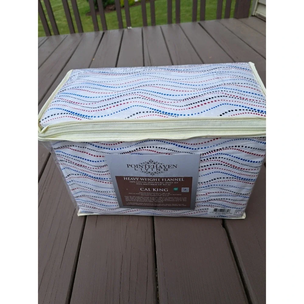Pointehaven Living Heavy Weight Flannel Cotton Deep Pockets Sheet Set Cal King